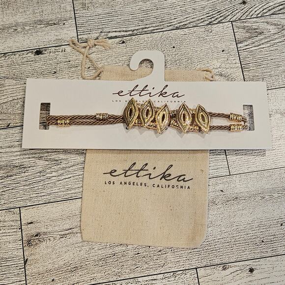 Ettika Industrial Choker in Tan Gold NEW Boho Festival Glam Date Night Out - Picture 4 of 7